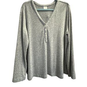 Soma size XL cozy gray v neck long sleeve Henley top
